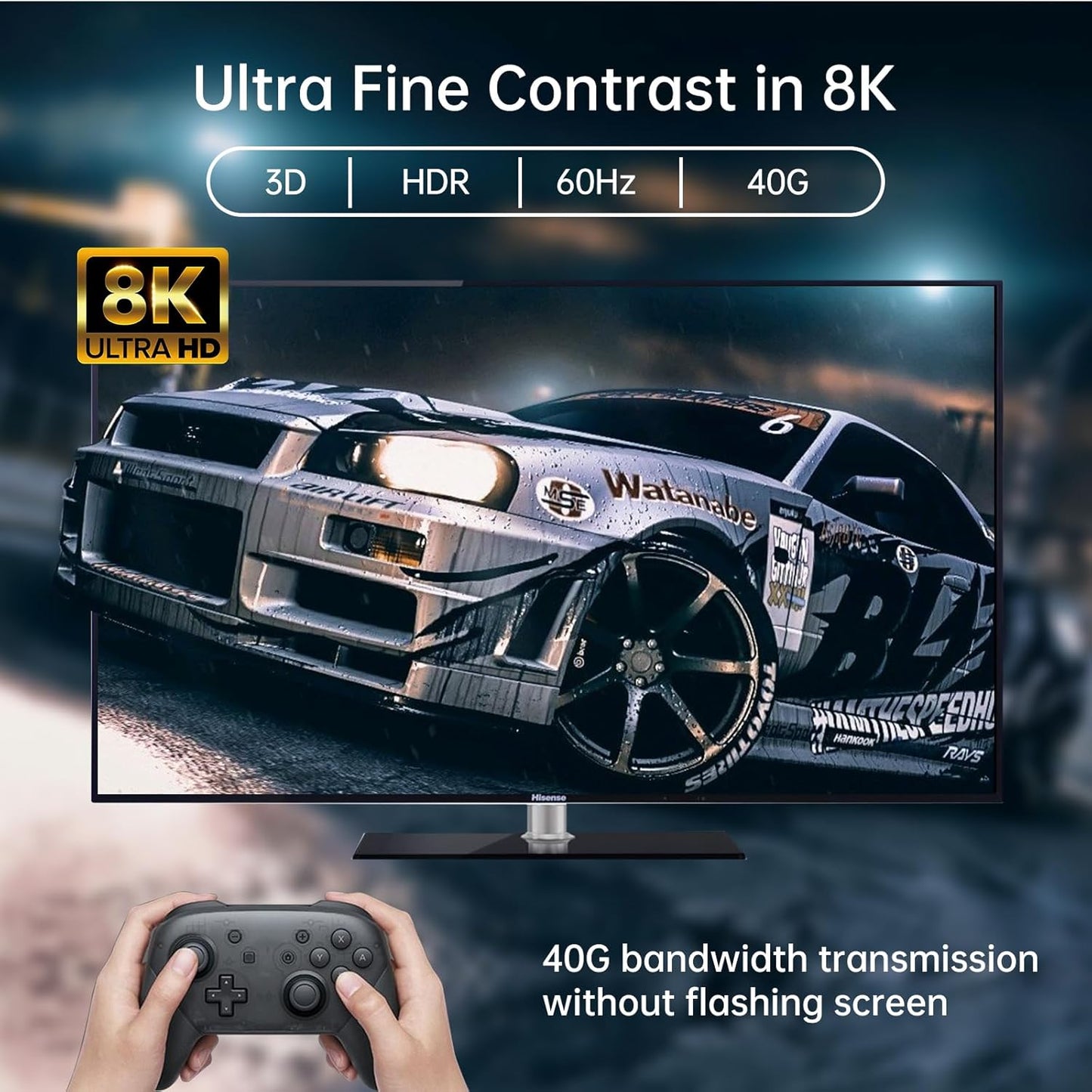 MT-VIKI 4K@120Hz HDMI Splitter 1 in 2 Out Aluminum HDMI Splitter 2.1, 8K@60Hz Duplicate/Mirror, 40Gbps, HDCP2.3, EDID (Non-bidirectional)