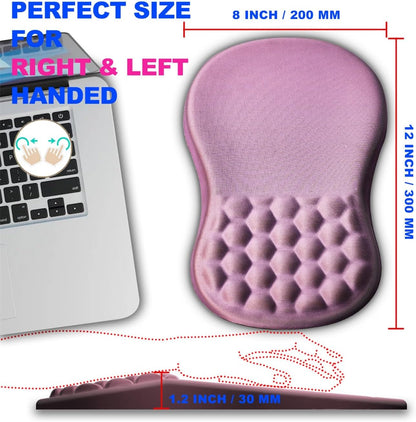 Mouse Pad Wrist Support, Ergonomic Mouse Pad with Massage Dot, Comfortable Computer Mouse Pad for Laptop, Wrist Rest Pain Relief Mousepad with Non-Slip PU Base for Office & Home, 12 x 8 in
