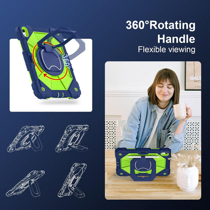 Case for iPad (A16) 11th Generation 11 Inch (2025) / iPad 10th Generation Case 10.9 Inch (2022) with 360° Rotating Stand Screen Protector Pen Holder Shoulder Strap, Navy Green