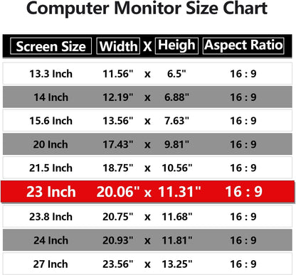 Computer Privacy Screen Protector 23 Inch with Hp Dell Acer Asus Samsung LG and More, Removable Security Shield Filter for 16:9 Aspect Ratio Monitor Like ViewSonic Sceptre AOC Koorui BenQ (23" Diagonal 16:9 1 Pack)
