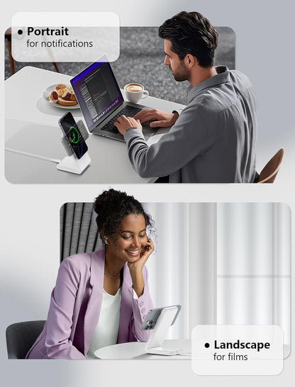 Mag.Safe Charger - iPhone Charger Stand, Magnetic Fast Wireless Charger for iPhone 16/15/14/13/12 Series - White