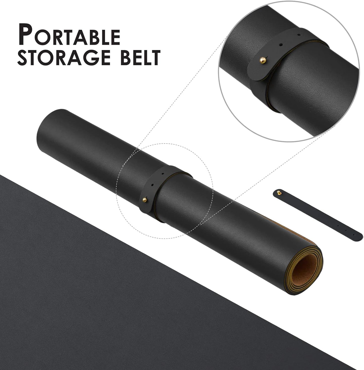 Cork Desk Mat - Small Dual-Sided Desk Pad for Office and Home - Desk Organization and Accessories - Ideal for Large Mouse Pad and Small Desk Mats on Top of Desks(Black,23.6"x 13.8")