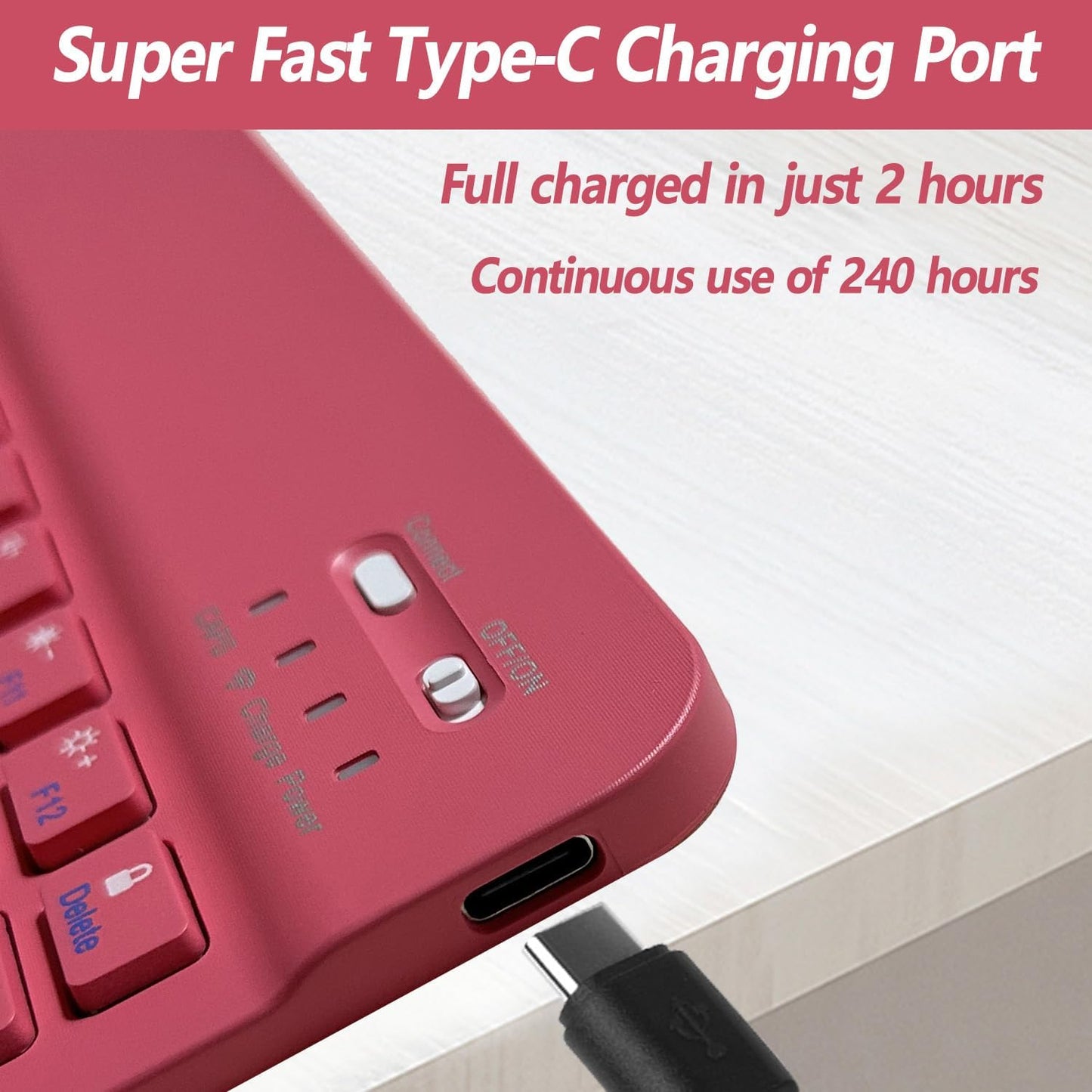 Keyboard Case for iPad 11th 10th Generation - iPad 10th Generation Case with Detachable Wireless Keyboard - Smart Folio Cover with Pencil Holder for 11-inch A16 2025 10.9-inch 2022, Red