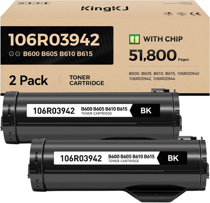 VersaLink B600 B610 Black High Capacity Toner Cartridge 2-Pack Replacement for Xerox 106R03940 106R03942 106R03944 Toner Compatible for Xerox VersaLink B600 B605 B610 B615 Laser Printer Ink All-in-One