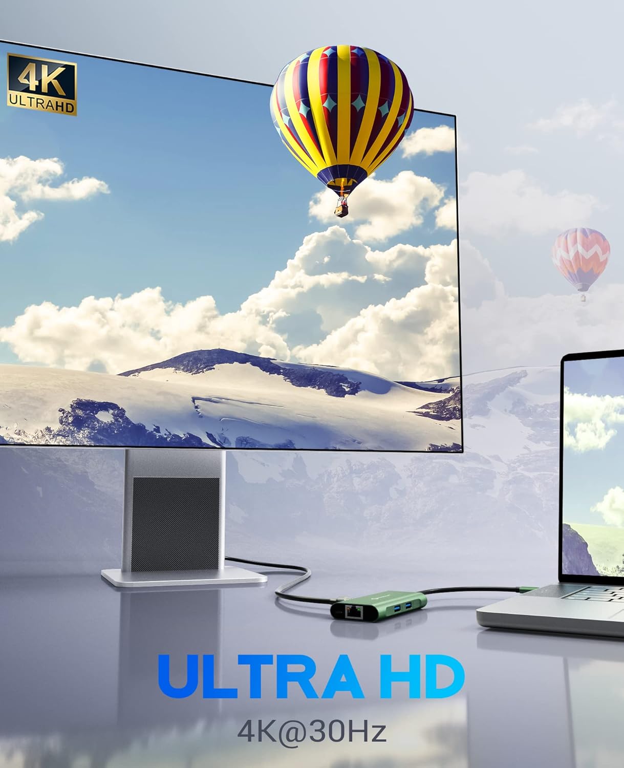 UtechSmart USB C Hub, Ethernet Multiport Adapter 6 in 1 USB C to HDMI Dock Compatible for MacBook Pro/Air, Chromebook, Dell XPS, HP and Type C Devices (Gigabit Ethernet 100W PD 4K HDMI USB 3.0) Green