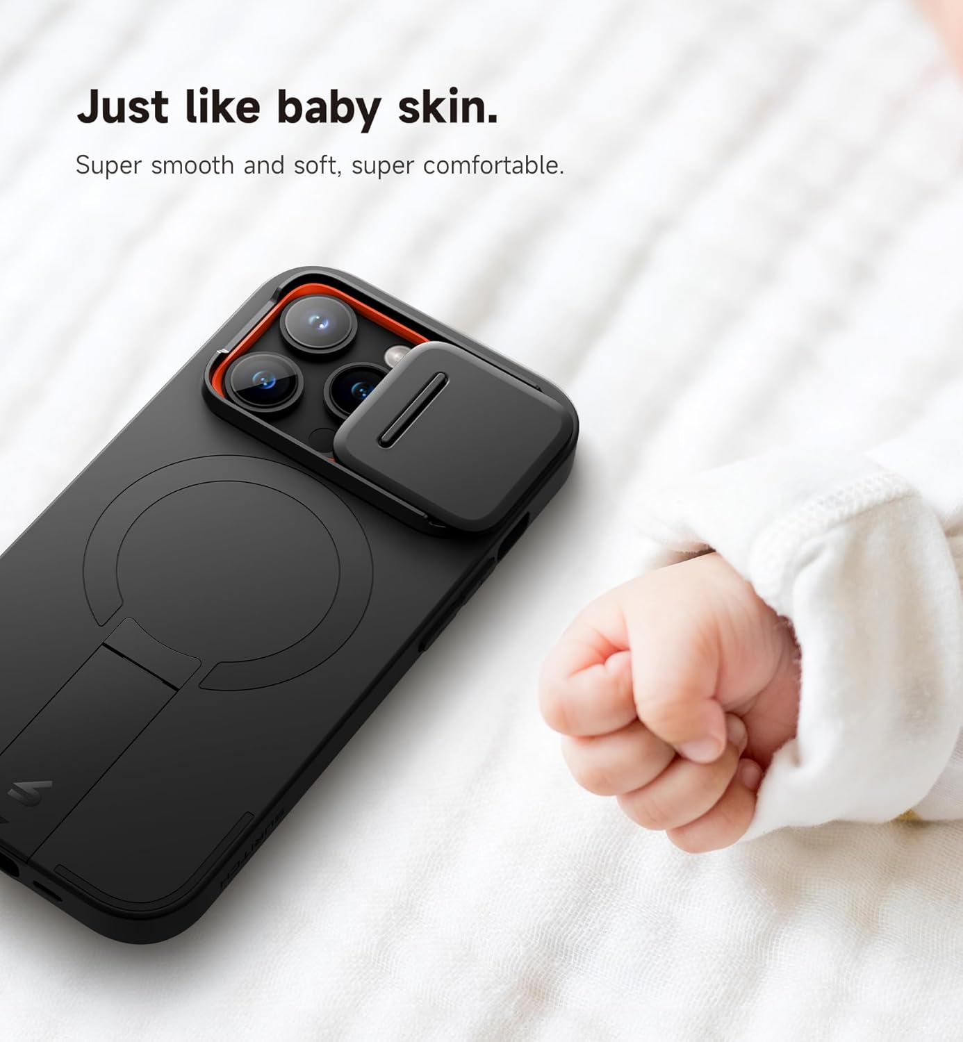 SURITCH for iPhone 14 Pro Case with Magnetic Camera Slide Cover and Adjustable Kickstand, Compatible with MagSafe, Shockproof Bumper Case Slim Protective Cover for iPhone 14 Pro 6.1 Inch, Black