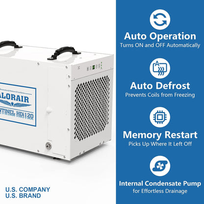 ALORAIR Sentinel HDi120 Commercial Dehumidifier with Pump, 235 Pints Whole Homes Dehumidifier for Crawl Spaces, Basements, up to 3,300 sq. ft. cETL
