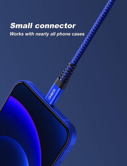 iPhone Charger Cable 6FT, USB to Lightning Cable 3Pack Braided USB iPhone Charger Fast Charging Cable iPhone Cord Compatible with iPhone 14/13/12/11/Pro/Max/Mini/X/Plus/8/7/6/5S/SE/Plus/iPad and More