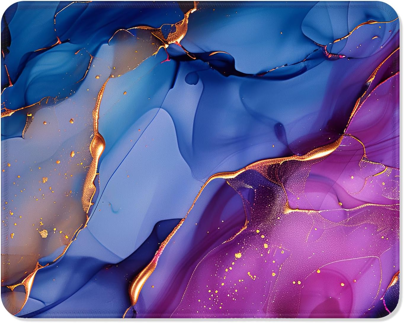 ITNRSIIET Mouse Pad Non-Slip Rubber Base Smooth Surface Stitched Edges Waterproof Durable Compatible with All Mice for Office & Gaming, Desk Accessory, 10.2x8.3x0.12 inch, LiquidGold