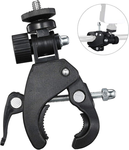 Camera Super Clamp with 1/4"- 20 Threaded Head Compatible for LCD Monitor,DSLR Cameras,DV,Flash Light,Studio Backdrop,Bike, Microphone Stands, Music Stands,Tripod, Motorcycle,Rod Bar