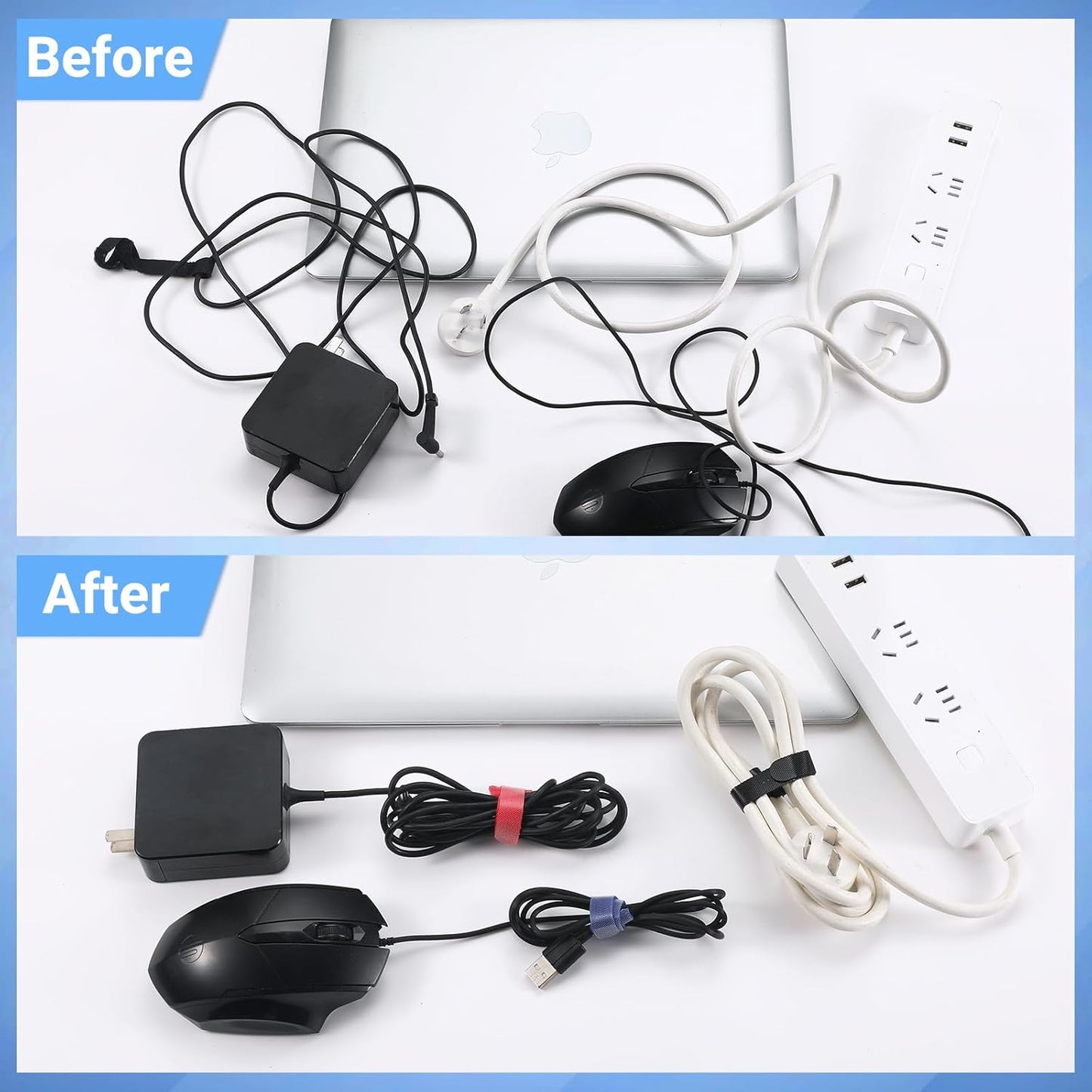 200 PCS Cable Ties Reusable 4+6+8inch Multi-Colour Cord Organizer for Cable Management Multi-Purpose Cable Straps Wire Ties Cable Management for Home Office Computer Data Centers Electronics,7 Colors