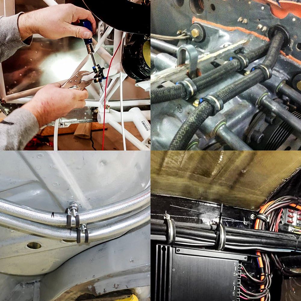 LOKMAN 20 Pack 3/16 Inch Stainless Steel Cable Clamp, Rubber Cushioned Insulated Clamp, Metal Clips, Tube Holder for Tube, Pipe or Wire Cord Installation