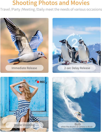 for Canon Wireless Camera Remote Control - Aodelan Rechargeable Shutter Release with OLED Screen for R3/ R10/ M50/ EOS M6 Mark II/R/RP /90D /6D Mark II /R5/T7i/G7 X Mark III;Replaces BR-E1 (Black)