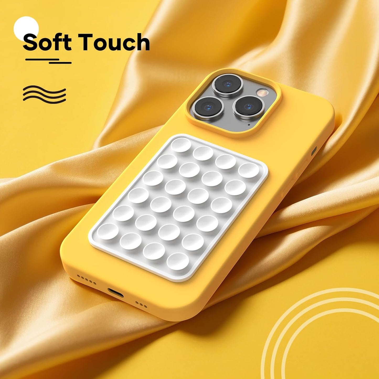 Silicone Phone Sticky Grip, Suction Phone Case Mount for iPhone and Android, Hands-Free Sticky Cell Phone Grip, Mobile Fidget Mirror Holder for Selfies and Videos