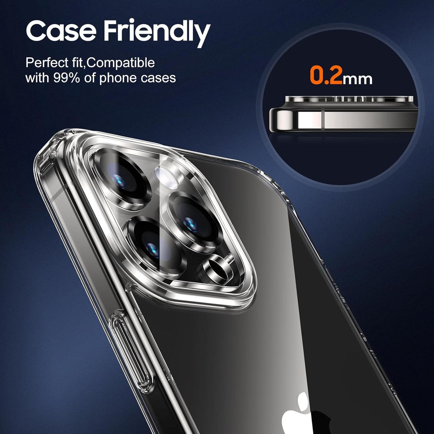 UniqueMe Compatible for 3 Pack iPhone 15 Pro/iPhone 15 Pro Max Camera Lens Protector, [Drop Protection] [Case Friendly] 9H Tempered Glass Camera Cover Screen [2023 New Version] - Grey