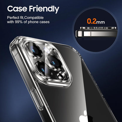 UniqueMe for 3 Pack iPhone 16 Pro/iPhone 16 Pro Max Camera Lens Protector - [Drop Protection] [Case Friendly] 9H Tempered Glass Camera Cover Screen [Update New Version] - Grey