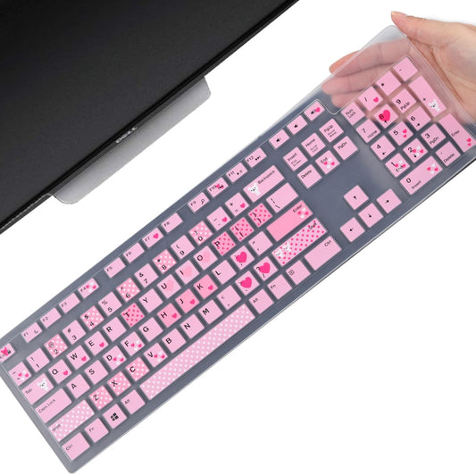 Keyboard Cover Skin for Dell KM636 KB216 KB216t KB216d KB216p Wired & Wireless Keyboard, Dell Optiplex 5250 3050 3240 5460 7450 7050, Dell Inspiron Desktop 24" 27" 5400 5490 7700 7790 3475 3670 3477