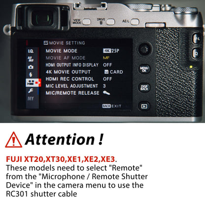 for Fuji/Canon Camera Cable Universal Iron cage Handle Shutter Release Accessory Shutter Cord RC101-E3/2.5mm Remote Control xt2 xt3 xt4 xt5 gfx50/50r/50s/100/100s can80d 90d r8 r10 650d 800d