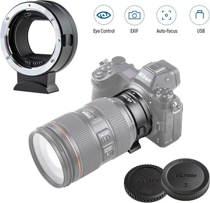 VILTROX EF-Z Lens Adapter EF/EF-S Lens to Z Mount autofocus Adapter Compatible with Canon EOS EF/EF-S Lens to Nikon Z Mount Cameras Z5 Z50 Z30 Z6 Z6II Z7 Z7II Zfc Z8 Z6III Z7III Z9