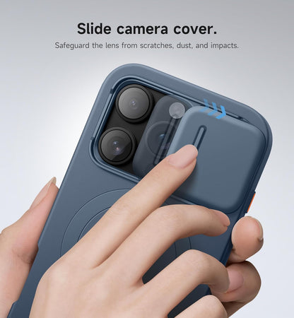 SURITCH for iPhone 16 Pro Case with Slide Camera Cover and Adjustable Kickstand, Compatible with MagSafe, Shockproof Bumper Case Slim Protective Cover for iPhone 16 Pro 6.3 Inch,Blue