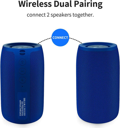 Bluetooth Speaker,MusiBaby Wireless,Waterproof,Outdoor,Portable Speaker,Dual Pairing,Loud Stereo,Booming Bass,24H Playtime Wireless Speakers for Home,iPhone,Party,Gifts(Blue)
