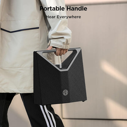 BUGANI Bluetooth Speaker Loud 80W,Waterproof Large Bluetooth Speaker Subwoofer Hi-Res Audio, 12H Playtime Party Outdoor Speakers for Camping,Beach, Gray