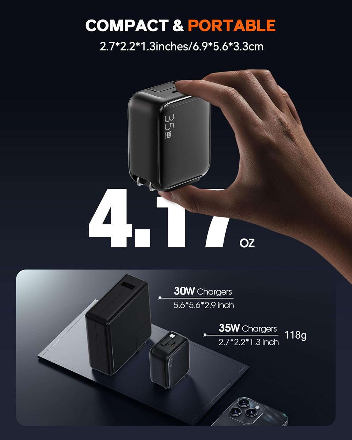 Retractable Wall Charger, 35W Fast USB C Charger Block with Extendable Type C Charing Cable for iPhone 16 15 Galaxy S25 24, Portable Retractable Charging Plug for Home Kitchen Office Travel