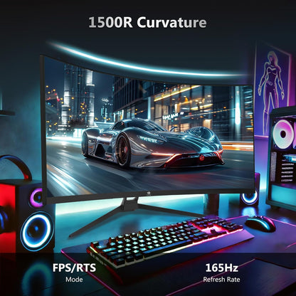 Z-Edge 34" Curved Gaming Monitor, WQHD 1440P 165Hz 144Hz PC Monitor, MPRT 1ms, 21:9 Aspect Ratio, 1500R, 16.7M Colors, 3000:1 Contrast, UG34 Frameless Bezel, 2X DP 1.4 Ports and 2X HDMI 2.0 Port