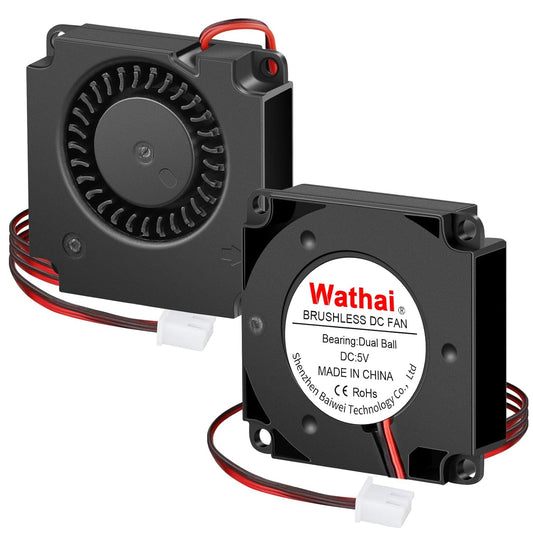 2Packs Wathai DC Blower Fan 4010 Radial Cooling Fan 5V 2 Pin DC 40mm x 10mm Dual Ball