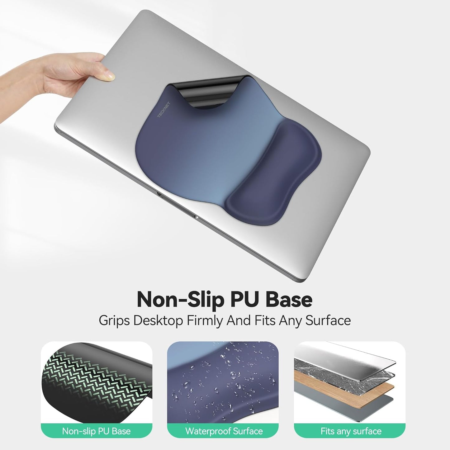 TECKNET Gel Mouse Pad with Wrist Rest, Ergonomic Office Mousepad with Wrist Support - Non-Slip & Smooth Surface Comfortable Desk Accessories Mat for Office, Gaming and Study - Gradient