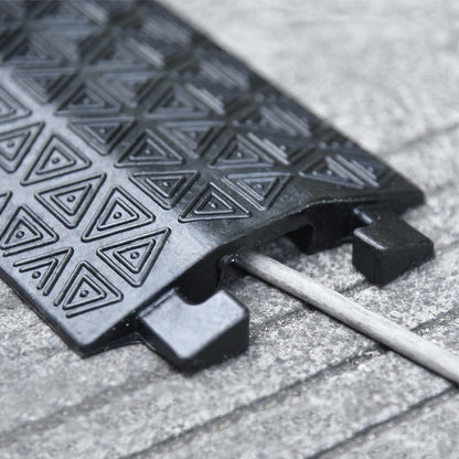 4 Pack 40" inch Drop Over Cable Cover, 4 Pieces Prevent Tripping Rubber Floor Cord Protector, Interlocking Cable Cover, Drop Track Cable Ramp for Home, Office, Store, Warehouse (Slim - 4Pack)