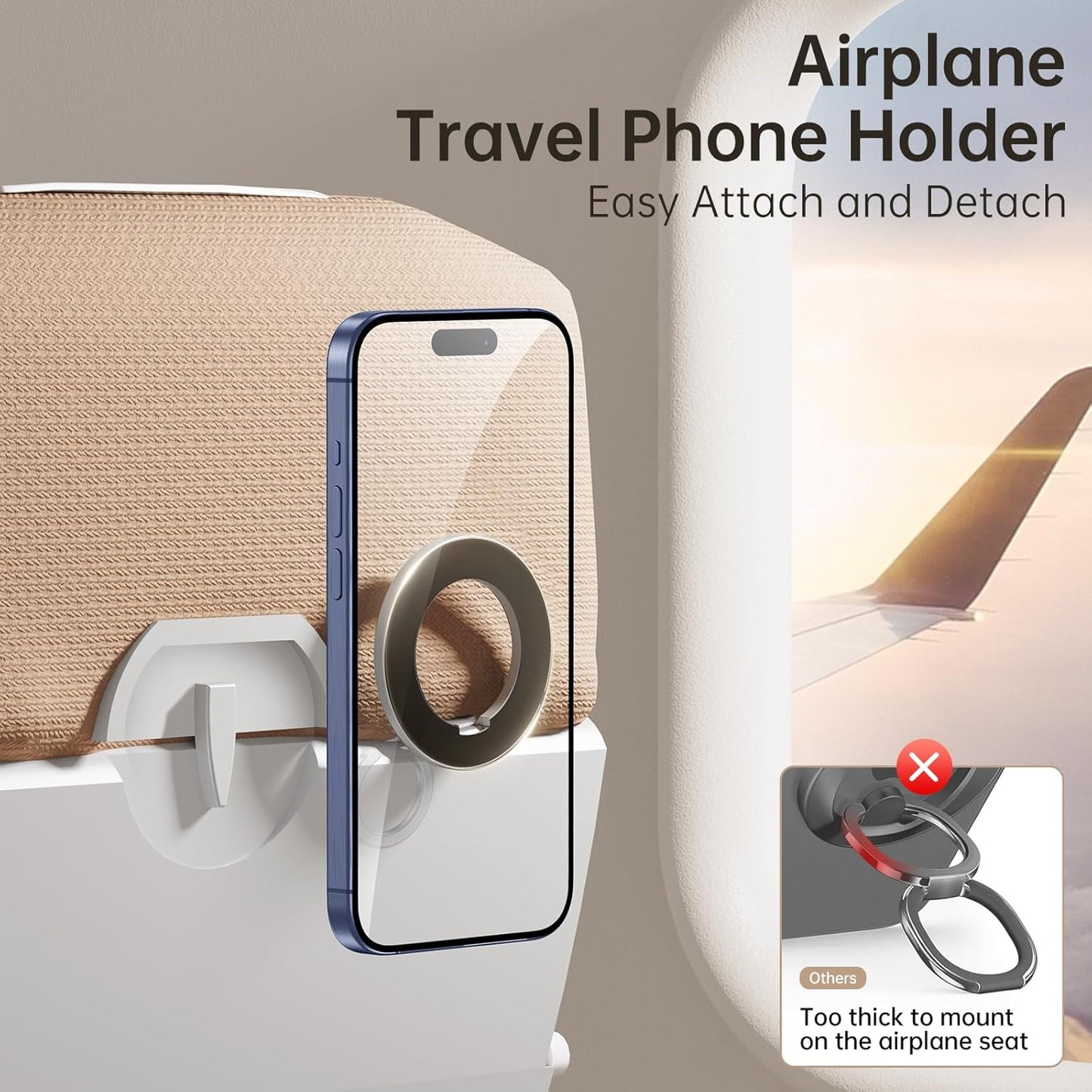 SYNCWIRE for MagSafe Ring Holder, Magnetic Phone Ring Holder Magnet Cell Phone Grip Finger Ring Kickstand Compatible with iPhone 16 15 14 13 12 Pro Max fits MagSafe Accessories