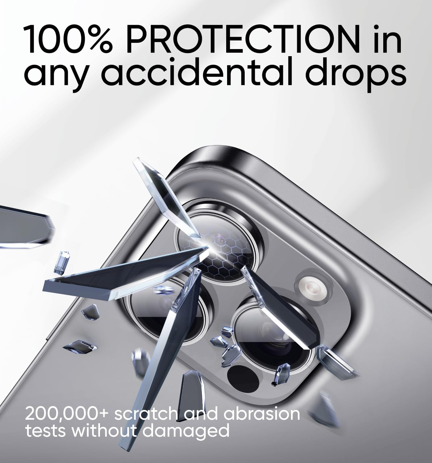 MAGIC JOHN for iPhone 16 Pro Max/16 Pro Camera Lens Protector [Alignment Kit&1:1 Invisible Perfect Fit] 9H Aerospace Tempered Glass Anti-Scratch Durable, Individual Cover Ring, Case Friendly, Set of 2, Silver