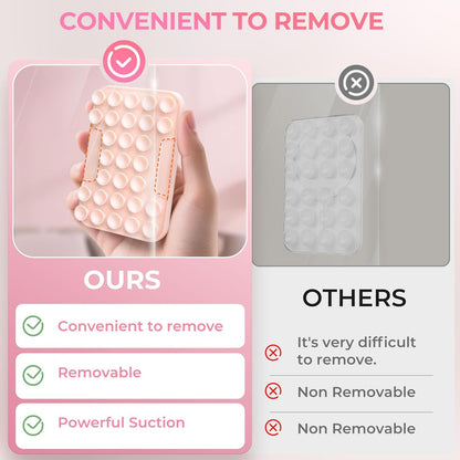 for MagSafe Suction Mount - 29 Silicone Suction Cup Phone Mount with Magnetic Phone Grip, for iPhone 12/13/14/15/16 Series, Hands-Free Sticky Grip for TikTok/Instagram, Light Pink