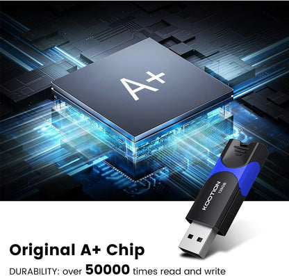 KOOTION 128GB Flash Drive 3 Pack USB Flash Drives Multicolor USB Drive Retractable Thumb Drive USB 2.0 Flash Drive Zip Drives High Speed Jump Drives with LED Indicator - 3Pack (Red, Green, Blue)