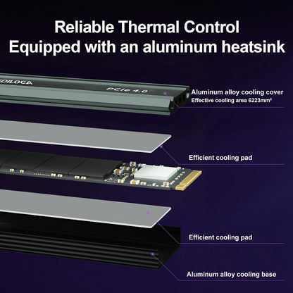 500GB M2 NVME SSD with Heatsink - PCIe Gen4.0 NVMe M.2 2280 3D NAND TLC, 4800MB/s Read, Internal Solid State Drive for PS5/PC, Dynamic SLC Cache, PS5 Storage Expansion, 5-Year Warranty(EN760)