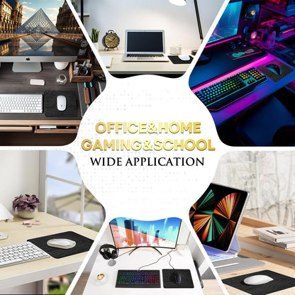 JIKIOU 3 Pack Mouse Pad with Stitched Edge, Comfortable Mouse Pads with Non-Slip Rubber Base, Washable Mousepads Bulk with Smooth Cloth, Mouse Pads for Computers Laptop Mouse 10.2x8.3x0.12inch Contour