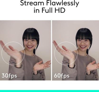 Logitech C922x HD Pro Webcam, Full HD 1080p/30fps Video, Clear Audio, HD Light Correction, PC Camera Webcam, Works with Skype, Zoom, Mac, Tablet - Black