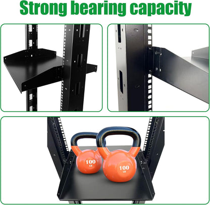 2 Post 42U Open Frame Server Rack 2-Post Server Rack Network Rack,No Tray Included,for 19 Inch Equipment, Networking Data & IT Devices,1300lbs Weight Capacity Rack(2P-LD-42U)