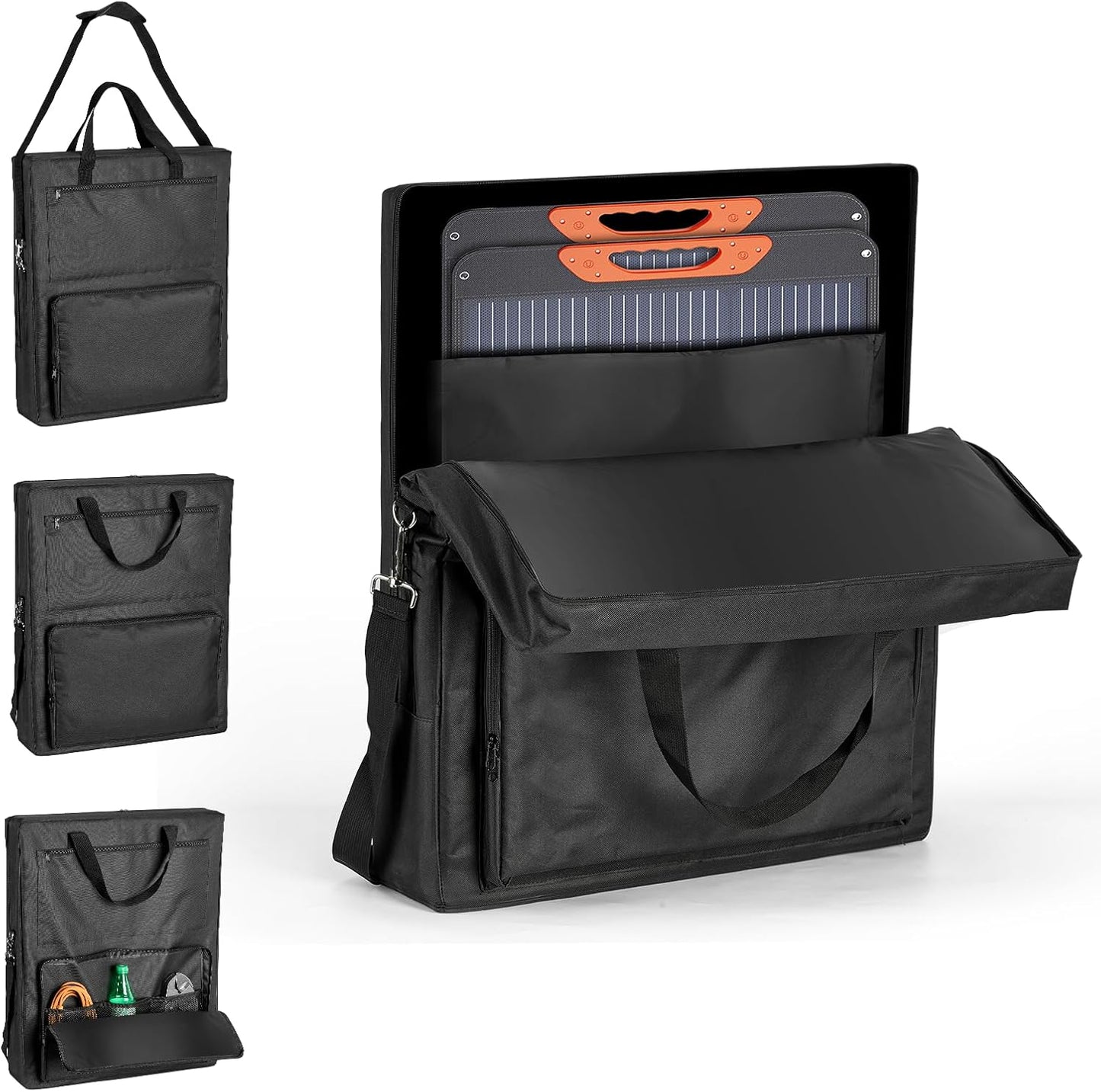 Bag for Portable Solar Panel 100w 200w,Waterproof Solar Panel Carrying Case Compatible with Jackery Solarsaga,Padded Travel Solar Protector Case with Accessory Pocket