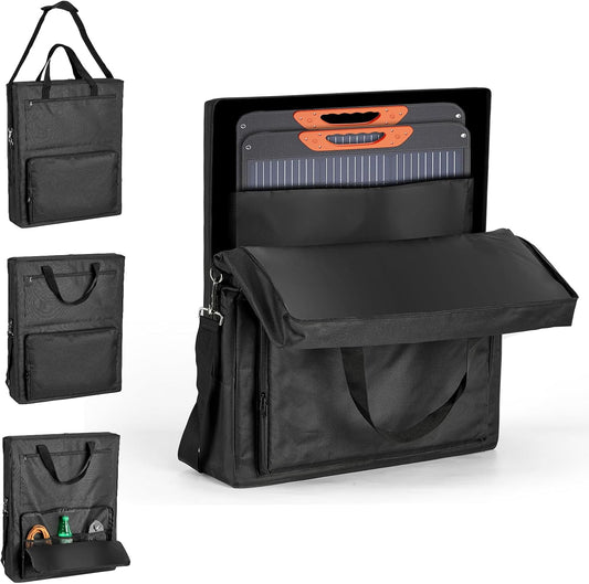 Bag for Portable Solar Panel 100w 200w,Waterproof Solar Panel Carrying Case Compatible with Jackery Solarsaga,Padded Travel Solar Protector Case with Accessory Pocket