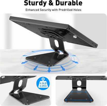 AboveTEK Anti-Theft Tablet Stand – iPad Locking & Security Stand, Countertop & Wall Mount POS Stand, 360° Swivel Kiosk Stand for iPad/iPad Air/iPad Pro – Ideal for Retail Business (Black)