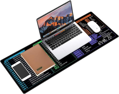 Galdas Gaming Mouse Pad XXL XL Large Long Extended Big Mousepad Non-Slip Rubber Keyboard Desk Pad with Stitched Edges for Laptop Home Office (31.5x11.8x0.08 Inch) … (Shortcut Keys Mac)