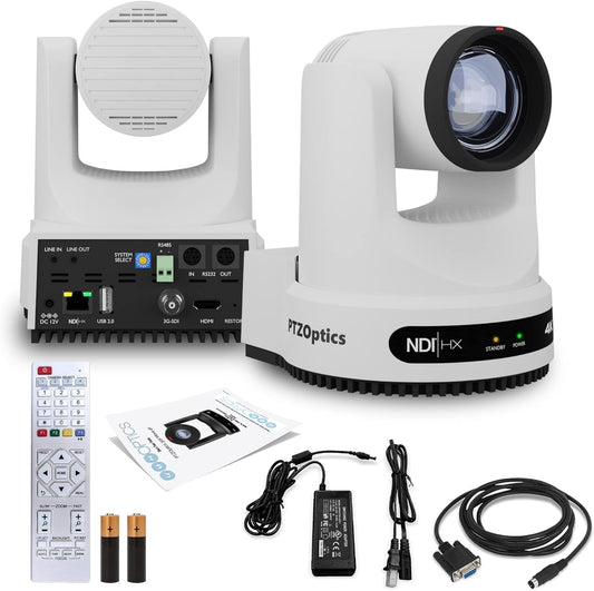PTZOptics Move 4K SDI/HDMI/USB/IP PTZ Camera with 12x Optical Zoom (White) (PT12X-4K-WH-G3)