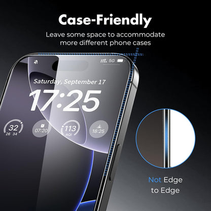 UNBREAKcable 3-Pack Screen Protector for iPhone 16 Pro Max, Double Shatterproof Tempered Glass [Easy Installation Frame] [9H Hardness] [99.99% HD Clear] [Case Friendly] for iPhone 6.9 inch