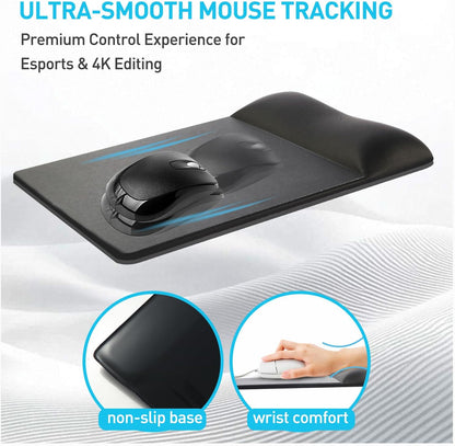 univo colors Design-Wave Wrist Rest Mouce Pad,PE Mouse Sliding Panel+Artificial Sheepskin+Memory Foam+Ergonomic+Anti-Slip Gel,Resilience Support During Work and Gaming,Mouce Accessory,Yellow