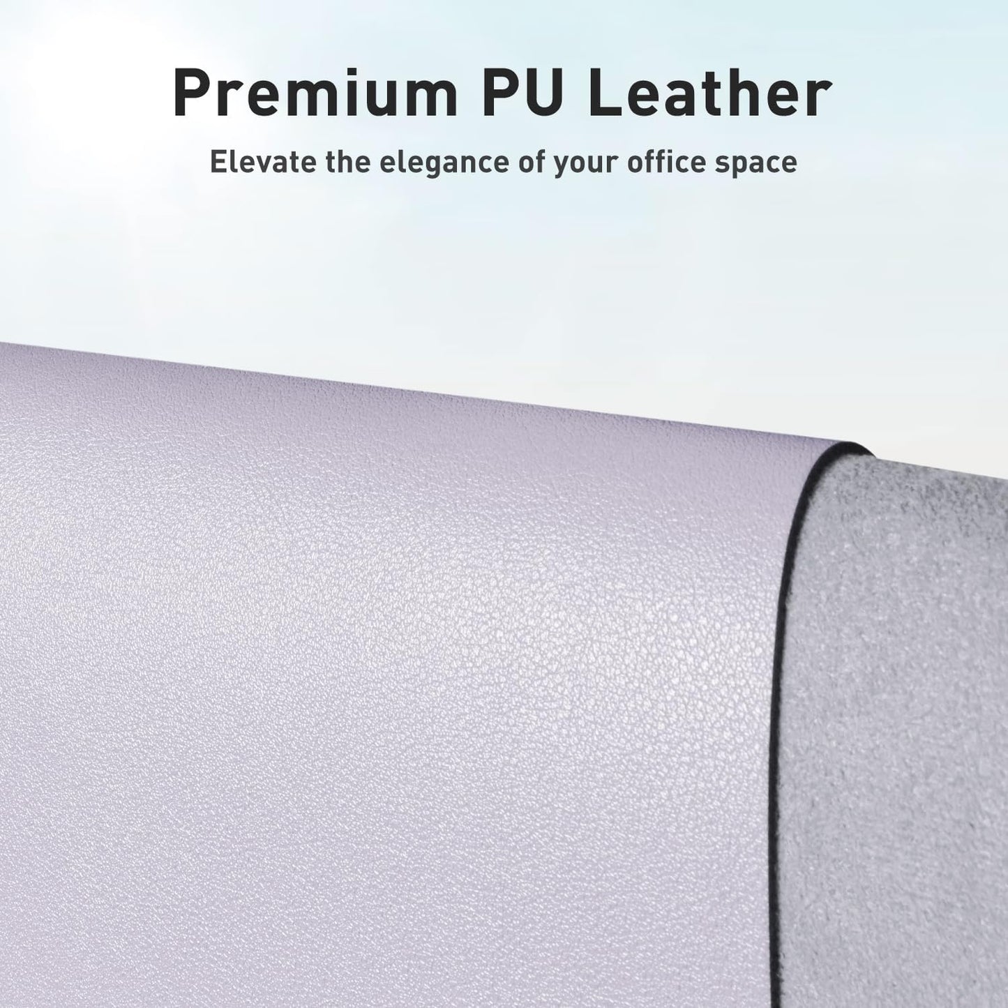 Aothia Large PU Leather Desk Pad Protector - Non-Slip Mouse Pad & Writing Mat for Office/Home, Waterproof, Easy to Clean (31.5"x15.7", Soft Lavender)