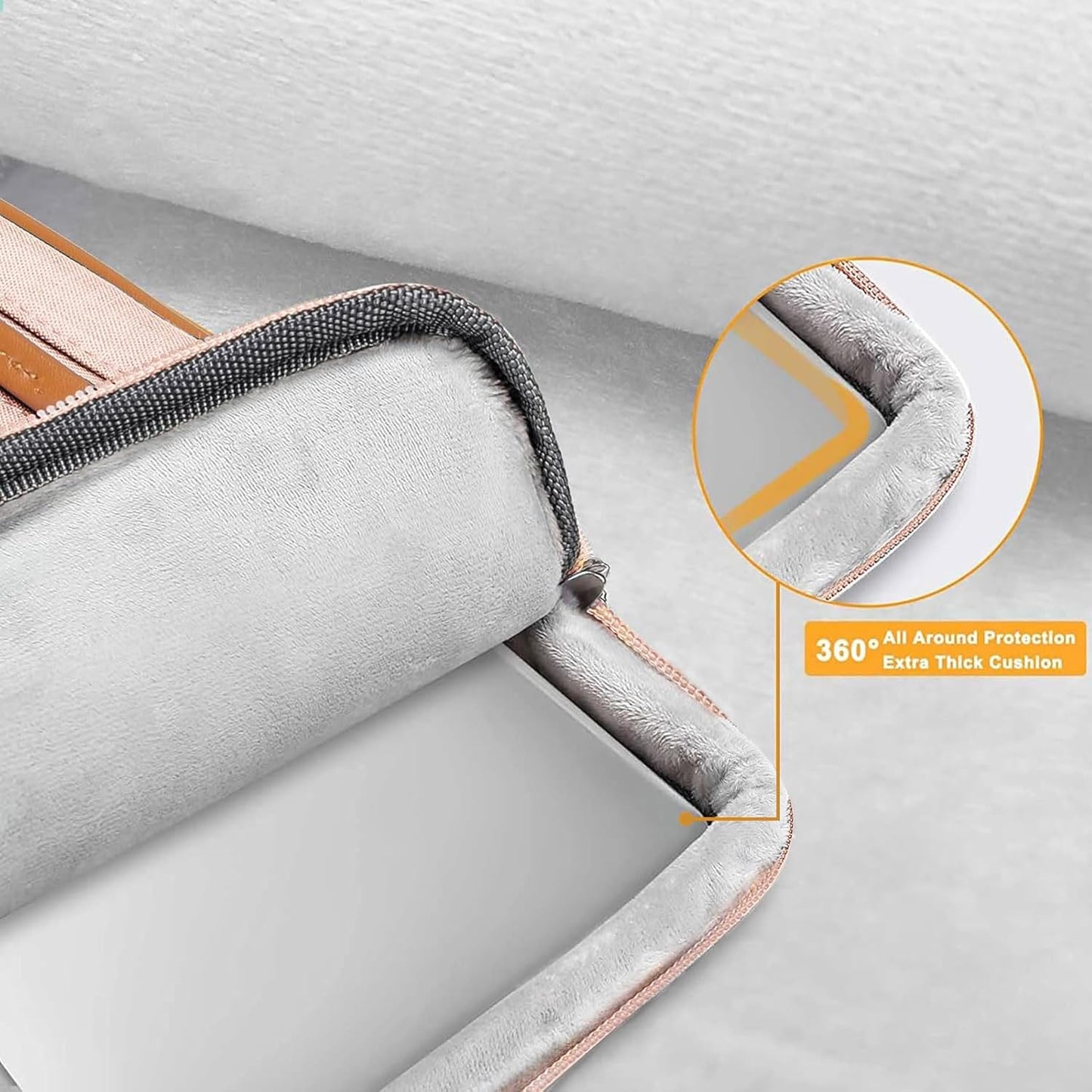 MOSISO 360 Protective Laptop Shoulder Bag,13-13.3 inch Computer Bag Compatible with MacBook, HP, Dell, Lenovo, Asus Notebook,Side Open Messenger Bag with 4 Zipper Pockets&Handle, Khaki