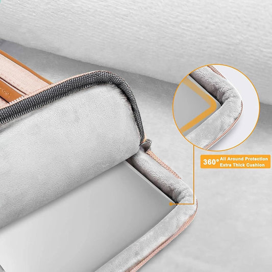 MOSISO 360 Protective Laptop Shoulder Bag,13-13.3 inch Computer Bag Compatible with MacBook, HP, Dell, Lenovo, Asus Notebook,Side Open Messenger Bag with 4 Zipper Pockets&Handle, Khaki