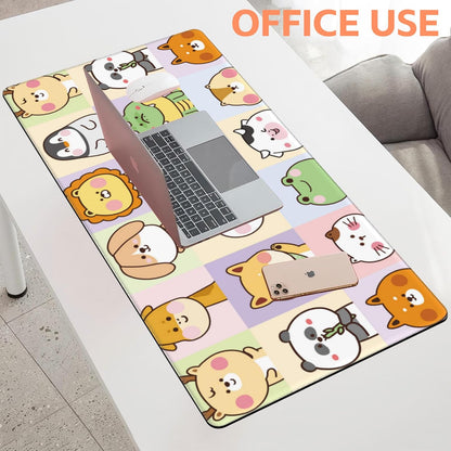 Mouse Pad Large Cute Animals Non-Slip Game Desk Mat with Stitched Edge Laptop Keyboard Desk Pad for Work Home Gaming (35.4 x 15.7 Inches)